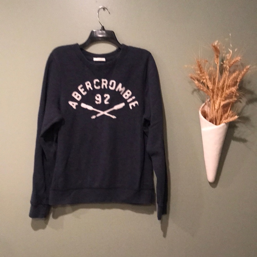 Abercrombie & Fitch 92 Row Sweatshirt. Heather Navy. M Raised Lettering/Paddles.